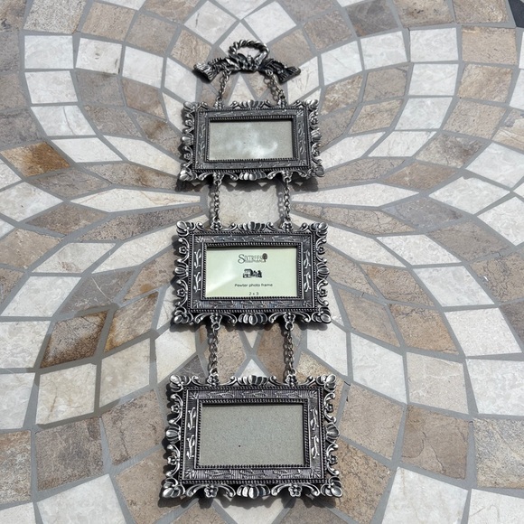 SIXTREES Pewter Hanging Photo Frame Set - Picture 1 of 9